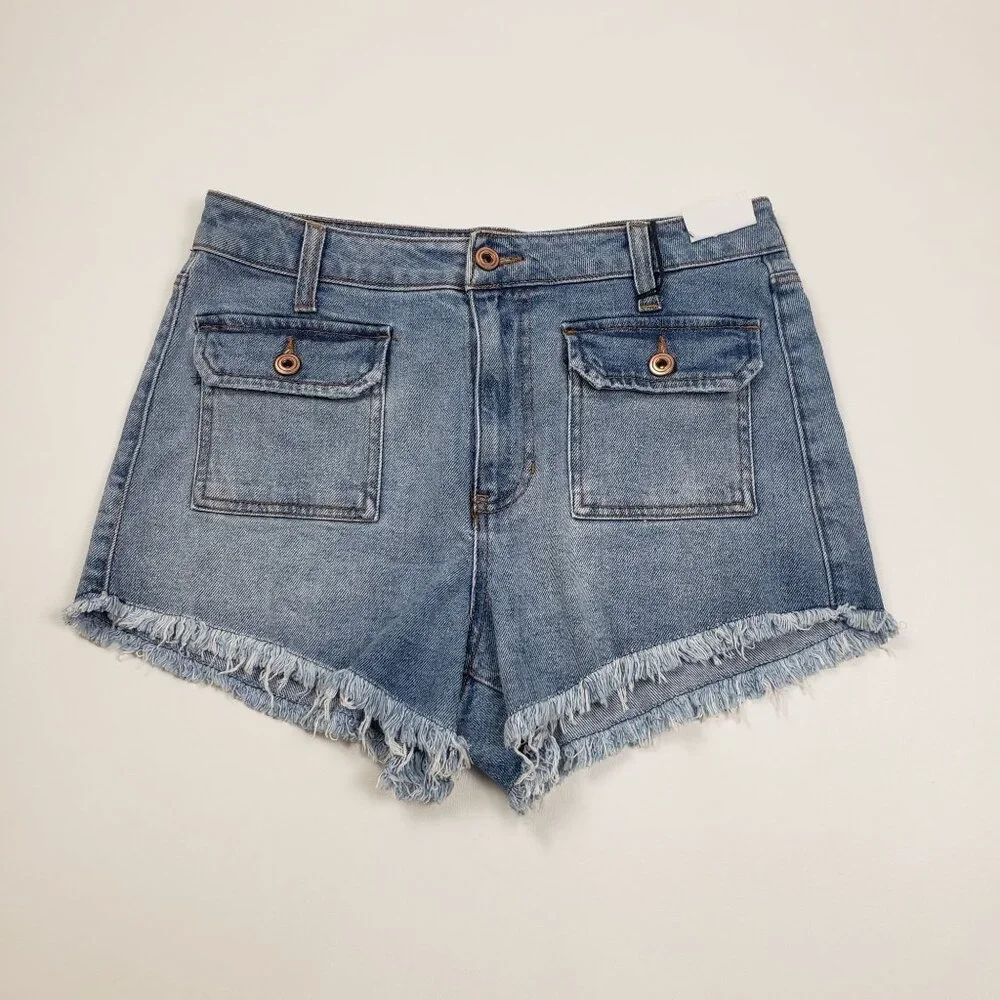 Celebrity Pink Raw Edge Cutoff Denim Shorts Womens 9/29 Blue Motivational Wash - Picture 15 of 16